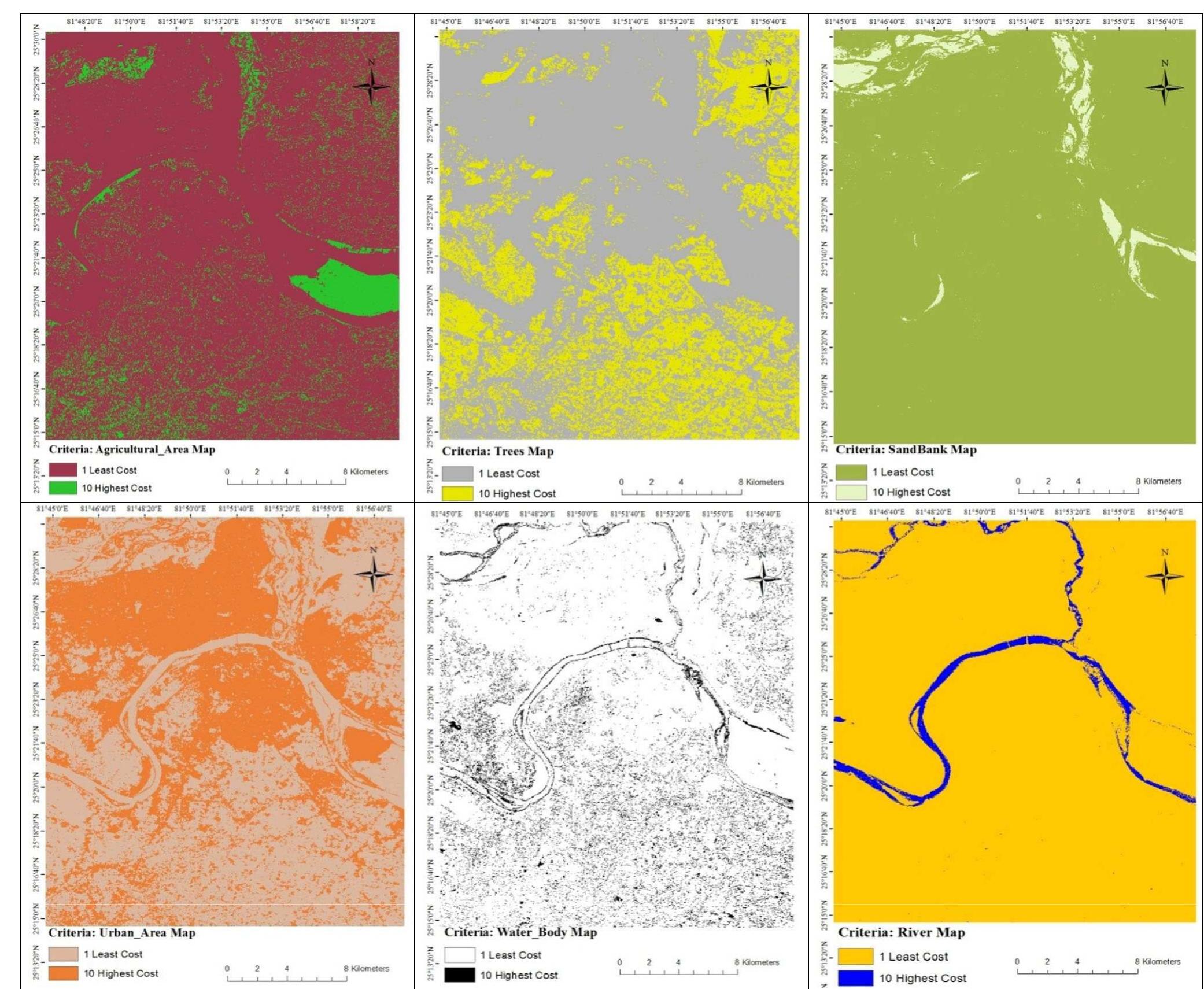 Mcda Map Example Cost criteria maps of land use and land cover the task of
