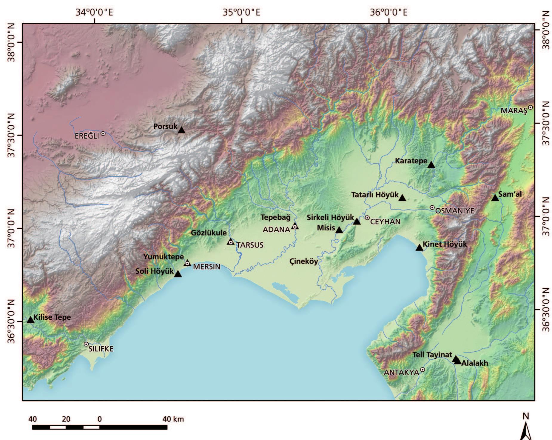 Hittmap Misis. schematic plan of the excavated area, indicating