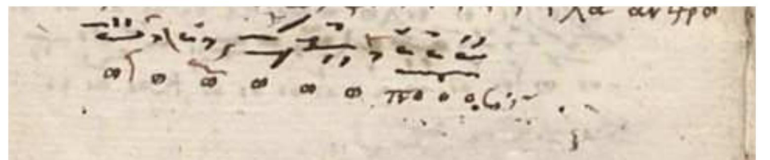 National Library of Greece 963 f. 355v  Ovi Ths brEpayiac Osotdkov tot Bapoapovépn” and the second one with the indication Etepov tod avtod [Anpntpiov Ntapia] sic tpdmov tic peAwmdiac dvouwdv” - “another mmposition by the same composer in a western way of melody”. This title is distinguished ym the previous as it characterises “western” specifically the way of composing and not the tting. The double recording of this setting, the first time as a usual Byzantine composition id then the second with the above mentioned title, offer the opportunity of a comparative udy between the two versions. They are both composed in first plagal mode and they share a  ymmon introduction on the first word (20). If a second voice is suggested it is not obvious,  ertheless, the second version has a particular use of phthorai, as the constant apply of the ina phthora on the F and c and the nenano phthora on a. Also, a persistent use of modal onatures, probably denoting the highness or lowness of a tone, and an unusual way of writing e formulas, as for instance at the last syllable, are observed. It is noteworthy that these rticularities are common in some Cretan compositions but also in the compositions of the anuscript of the Platytera Monastery in Corfu dated around 1660 and probably originated in  rete, in which a particular use of the Byzantine notation is observed?.  Crete, in which a particular use of the Byzantine notation is observed’. 