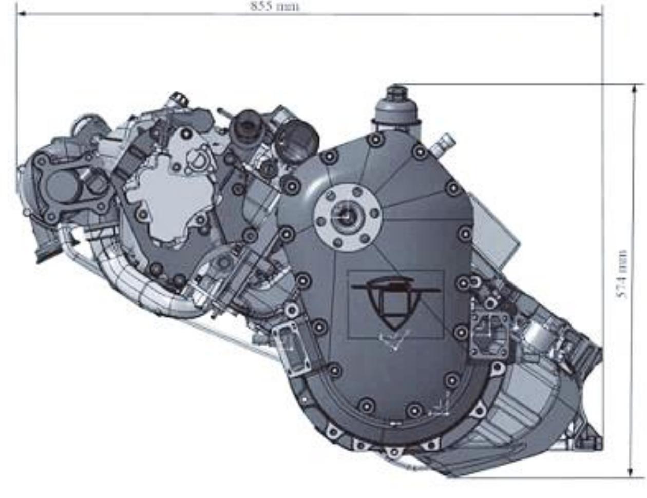 Ae300 Engine Gearbox filter housing (left) detail (burr detected — within