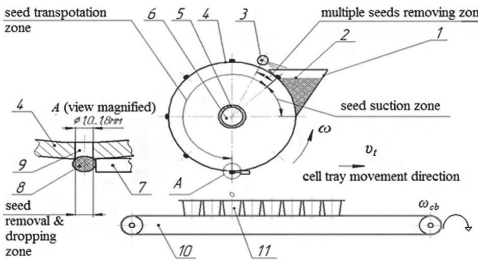 schematic and operational diagram of the seeding