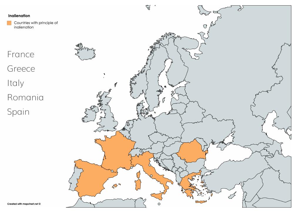 Chart 4: countries with the principle of inalienation anno