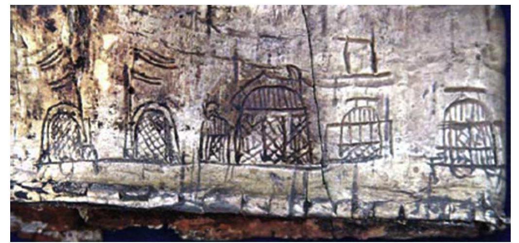 Fig. 7. Painting of a campsite, Tsaram Valley, Barrow No 7 (After Miniaev and Sakharovskaia, 2007: Fig. 11).