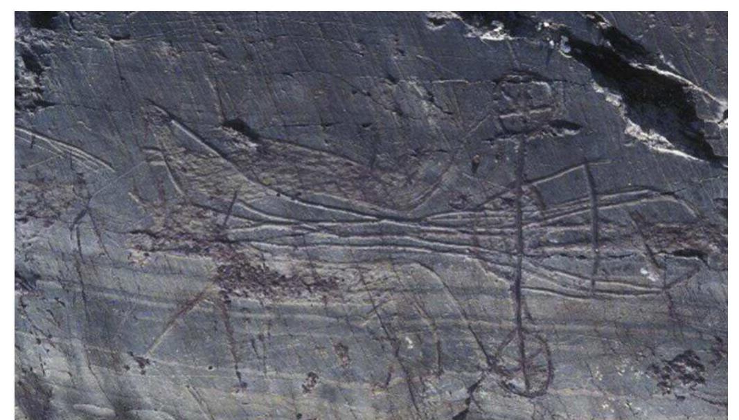 Fig. 10. Cart with horses and a rider, Late Bronze Age, Tsagaan Gol, Mongolia (photo: Gary Tepfer and the Mongolian Altai Inventory.
