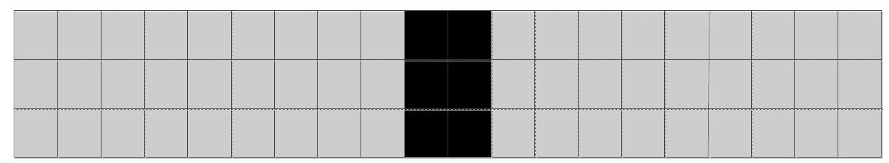 For each black part of image in sight of the artificial creature, three signals as the input signals is applied to the three respective neurons.