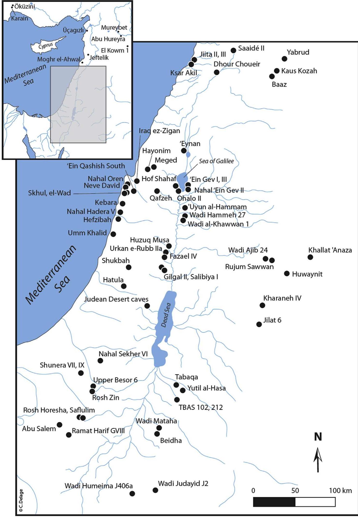 Location map of raw material sources and paths of movement