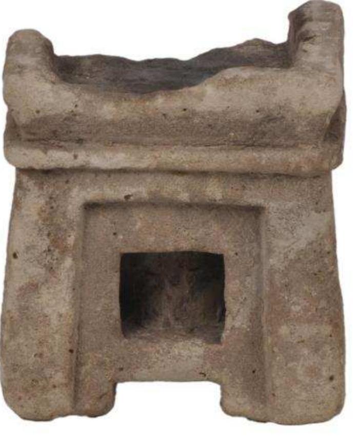 Ornate limestone horned altar depicting egyptian religious