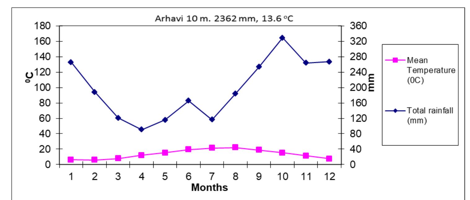Figure 2. Climatic diagram of Arhavi 