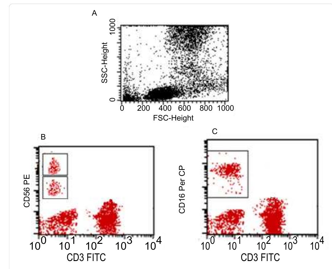 Flow cytometry dot blot from the pbmcs of one of cphc