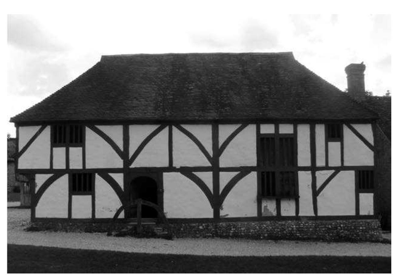 as two-part houses, which were probably more common than surviving examples would indicate.'’ Having less value, two-part houses were preserved less often and are now less common among surviving buildings than three- part houses; nevertheless, the form of many surviving houses reveals that they began as two-part houses.” These houses would have been so familiar to Chaucer’s original audience that there was little need for Chaucer to do more than suggest their features, although he suggested them clearly enough to give the houses a significant role. John the Carpenter’s large urban house features public and private spaces that proclaim the carpenter’s financial sta- tus. Symkyn the Miller’s rural house turns out to be recognizably built on the same basic model as John the Carpenter’s urban house, but it serves the pur- poses of the Reeve’s revenge on the Miller by having only the barest minimum of the features required of a two-part house. Lacking the private spaces and  