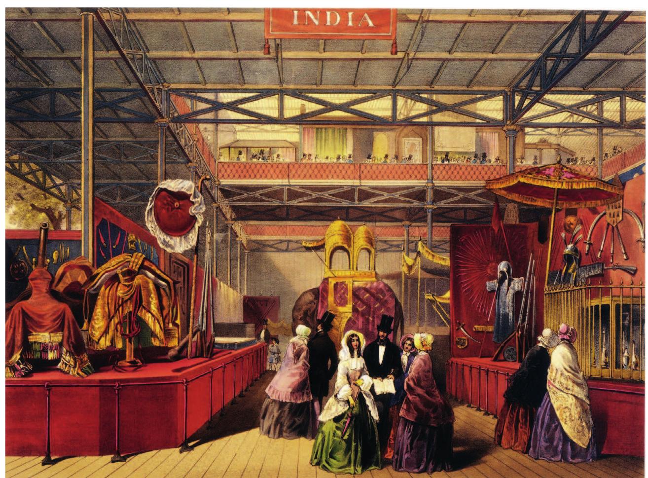 Fig. 2 — The Indian Court and Elephant Trappings (after a drawing by Goodall), London Great Exhibition, 1851. Hand-coloured lithograph, 275 x 375mm. London, Victoria and Albert Museum, 19538:13. 