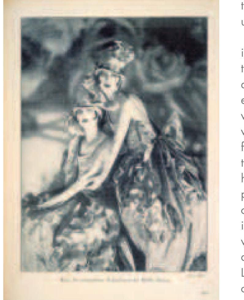 Die Dodge Sisters waren Revuestars, die fir ihren Gla- mour bekannt waren.‘ Betrachter ihrer Tanzdarbietungen wurden in eine Welt luxuridser Vergniigungen entfihrt. Auch das Bild eines anderen ,,Schwestern”-Paares, des  The Dodge Sisters were headliners of revue acts who were known for their glamour.* Viewers of their dances and photographs were transported to another world of sump- tuous delight. This atmosphere is clearly conveyed in an 