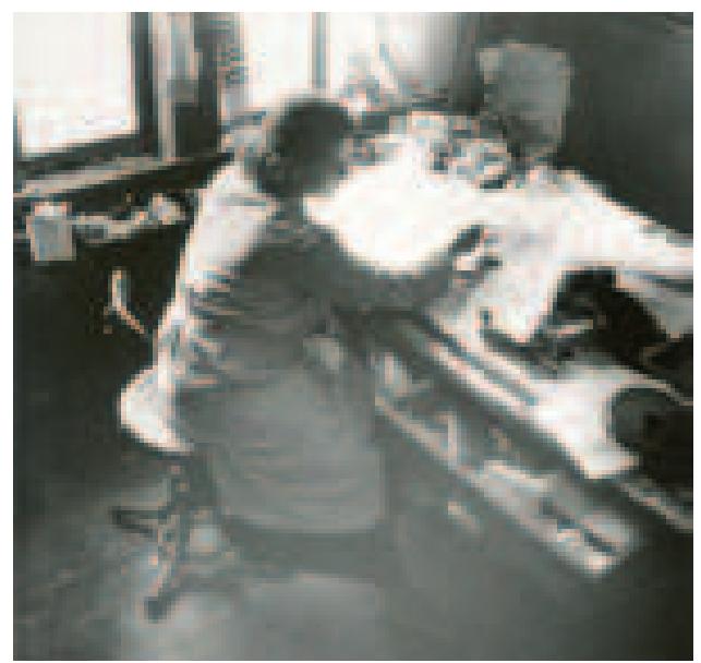 Brandt, Selbstportrat am Zeichentisch, Ruppel werk, ca. 1930  Brandt, Self-portrait at her drafting table, Ruppelwerk, c. 1930 