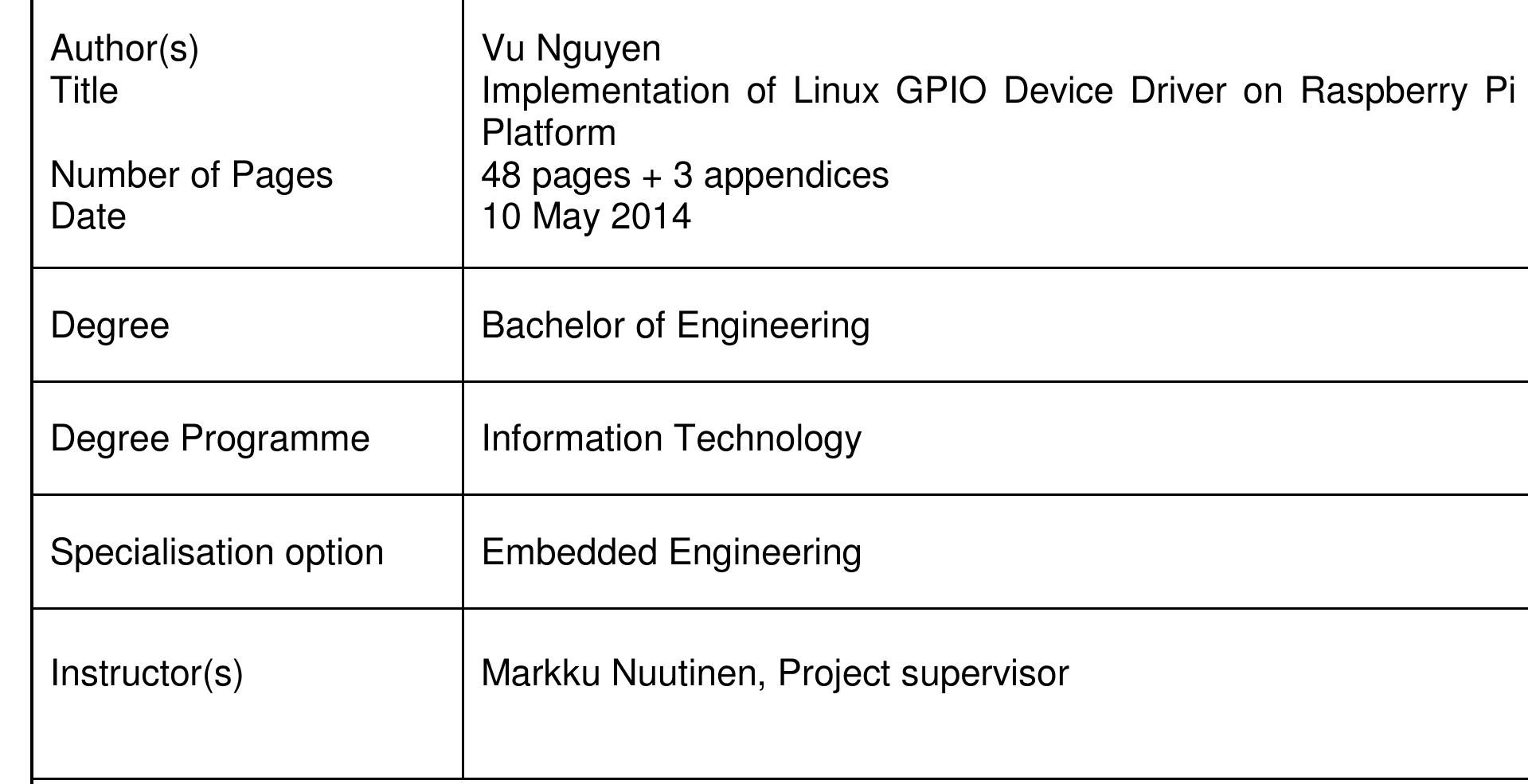 (PDF) Implementation of Linux GPIO Device Driver on Raspberry Pi Platform