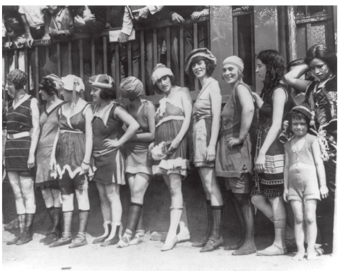 Fig. Intro.4. Eleven Women and a Little Girl Lined Up for a Bathing Beauty Contest, 1920. (National Photo Company. Black-and-white film copy negative, Library of Con- gress, Prints and Photographs Division, reproduction number LC-USZ62-58272.) 
