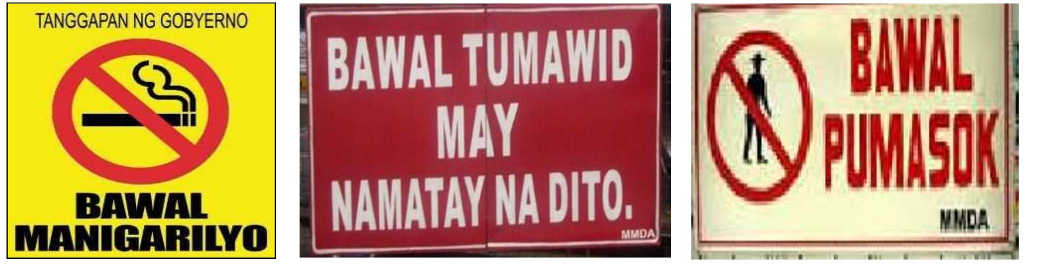 Warning Road Signs Tagalog 