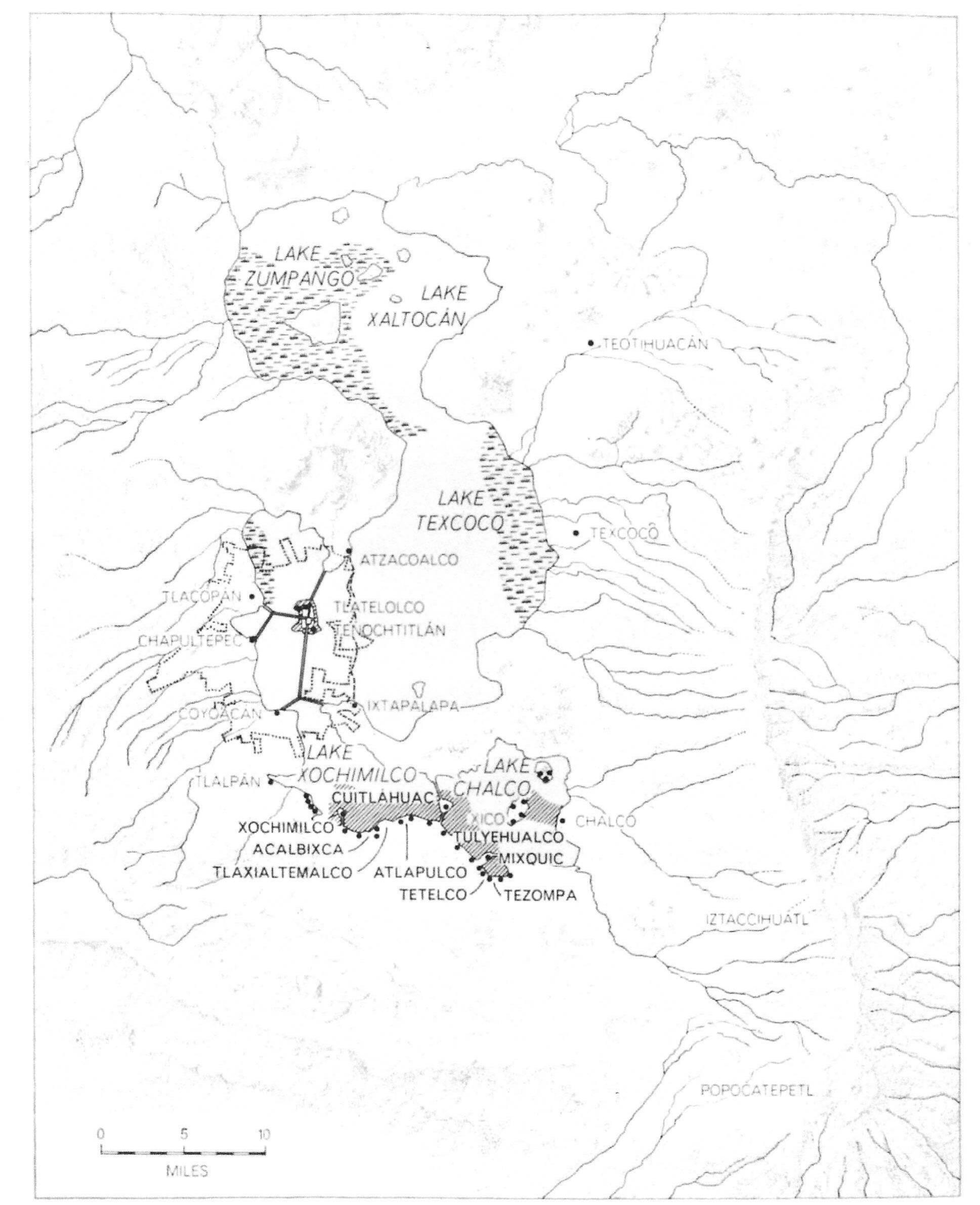 Causeway Aztec Map Ancient aztec map of a portion of tenochtitlan-tlateloleo