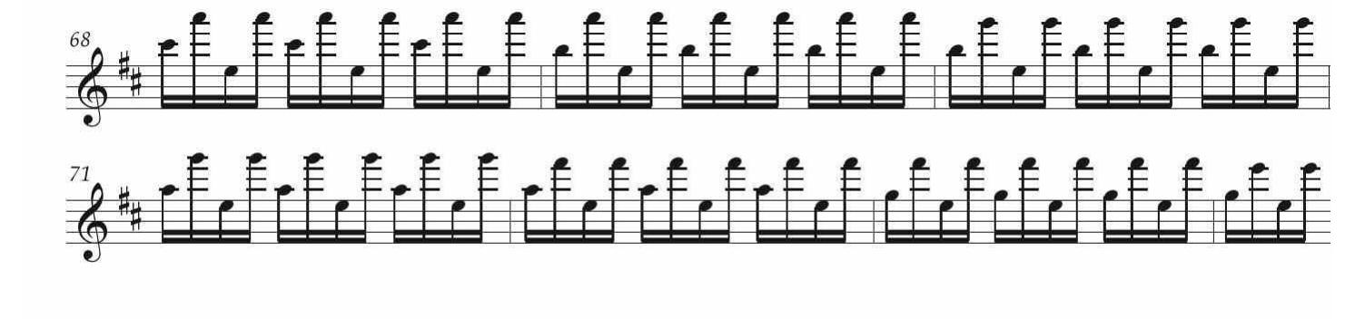 EsEMPIO 11. Vivaldi, Concerto per violino RV 205, III mov., batt. 154-160/1.  EsEmPio 10. Concerto per violino Mus. 2-O-1,45, III mov., batt. 68-74/1. 