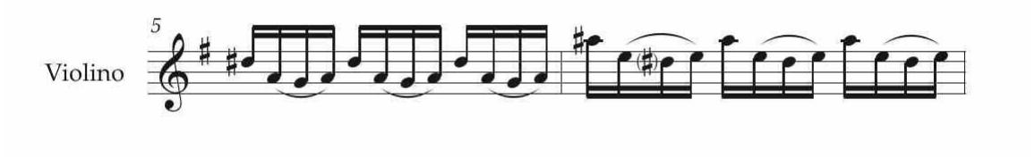 EsEmpio 8. Vivaldi, Sonata per violino RV 37, II mov., batt. 5-6. 