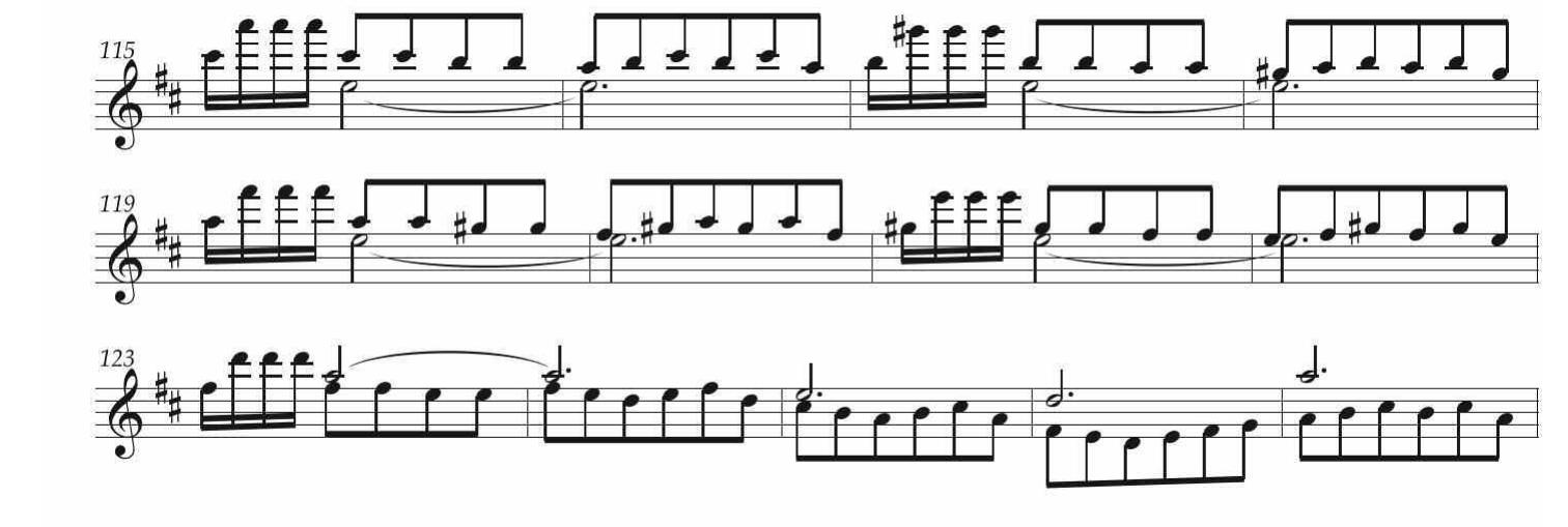 EsemPio 14. Concerto per violino Mus. 2-O-1,45, III mov., batt. 115-127. 