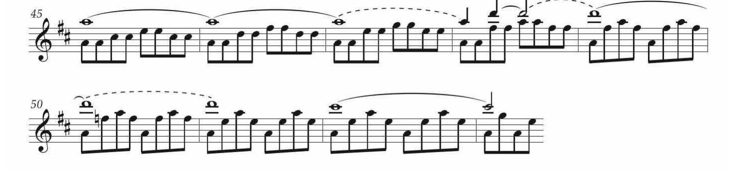 EsEMPIO 40. Concerto per violino Mus. 2-O-1,45, III mov., cadenza, batt. 45-53/11. 