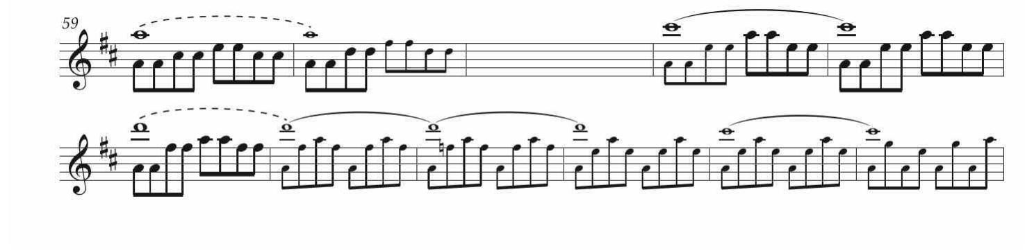 EsEMPIO 43. Vivaldi, Concerto RV 562, III mov., batt. 45/m-54  EsEMPIO 42. Vivaldi, Concerto RV 212 (D-Dl), II] mov., cadenza ‘II’, batt. 59-?5 