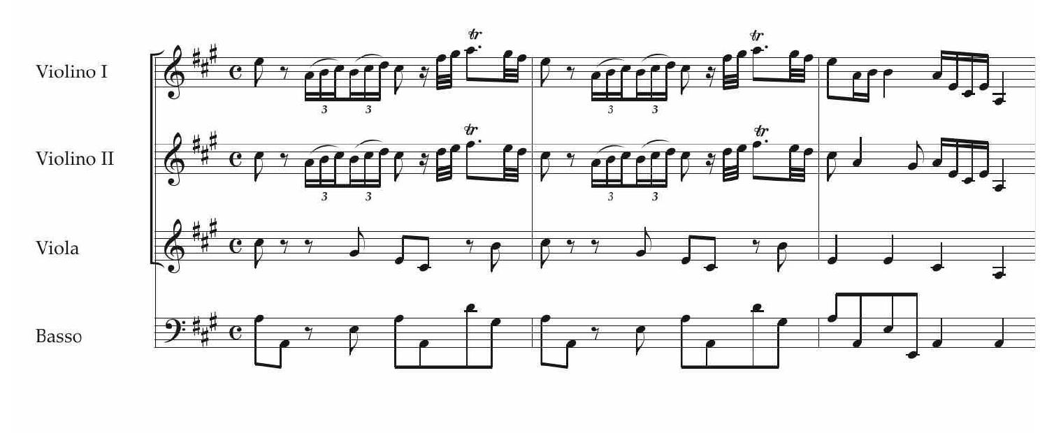EXAMPLE 2. Nisi Dominus in A major, RV 803, bars 9-11. 