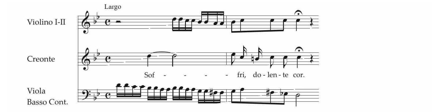 EsEMPio 8b. «Soffri, dolente cor», Epaminonda, III.1, p. 331, fine. 