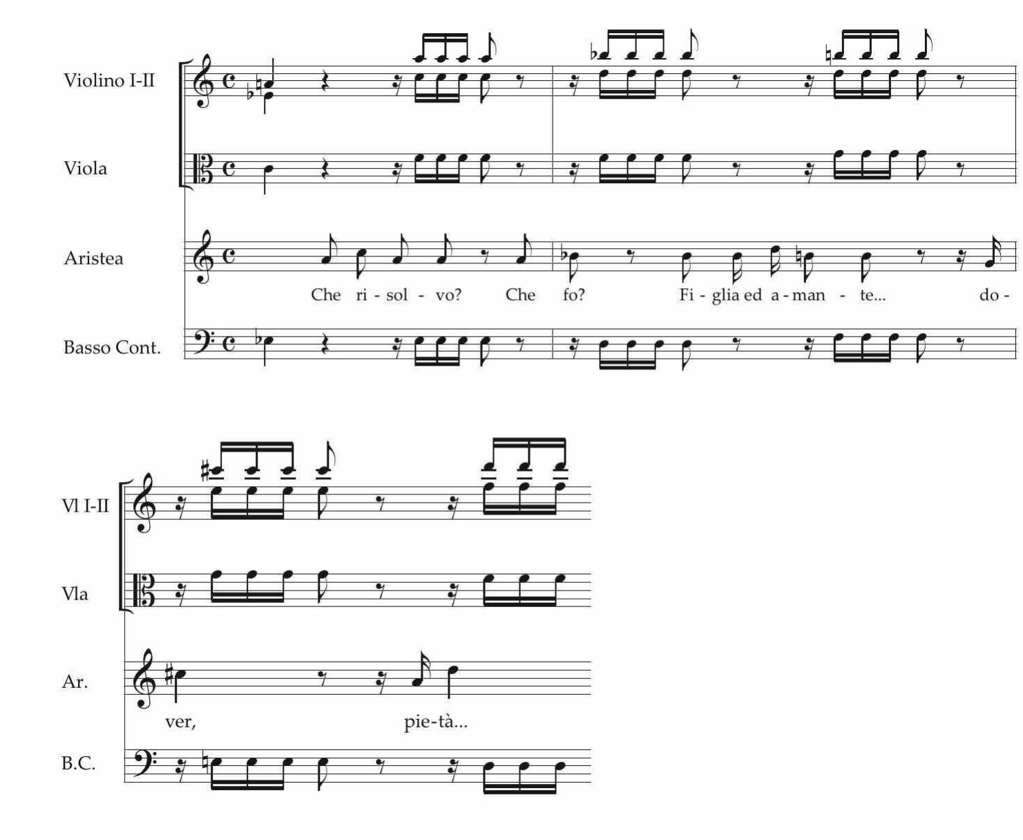EsEMPIO 17. «Ahi! Qual tremore», Epaminonda, I1.9, pp. 393-394. 