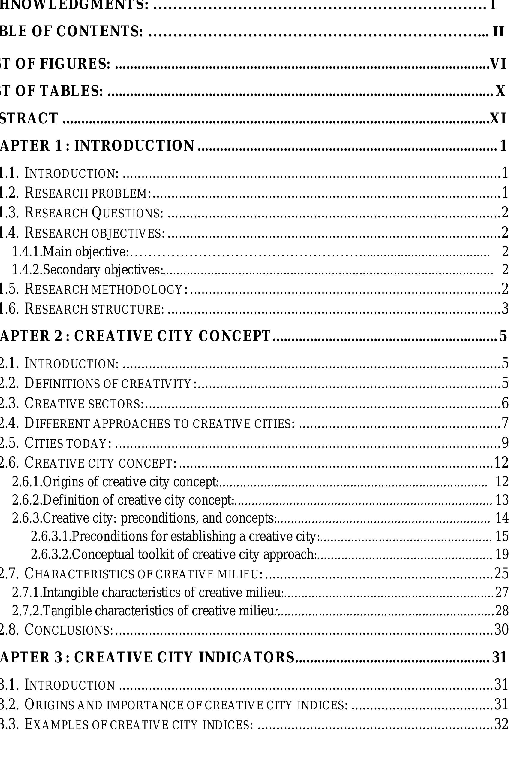 Table 1 - from CREATIVE CITY INDICATORS: A FRAMEWORK