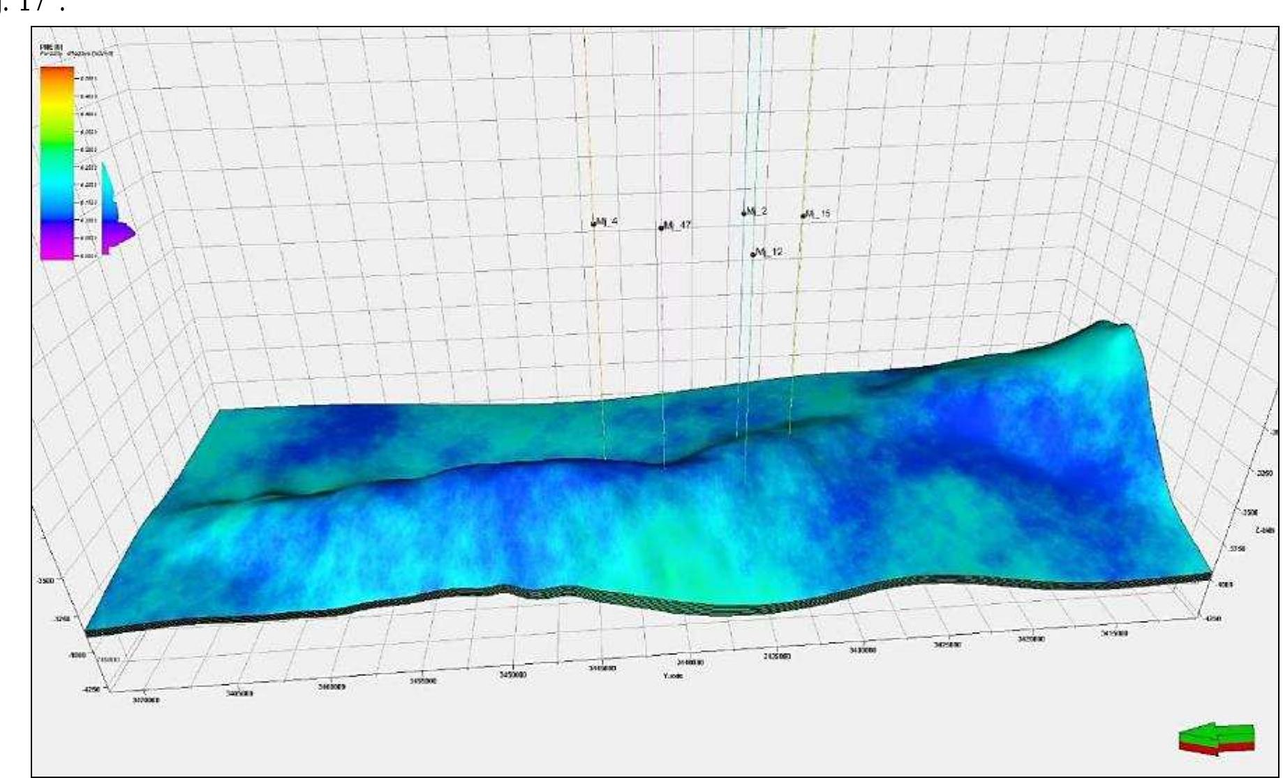 3d model of porosity distribution through the upper zone of