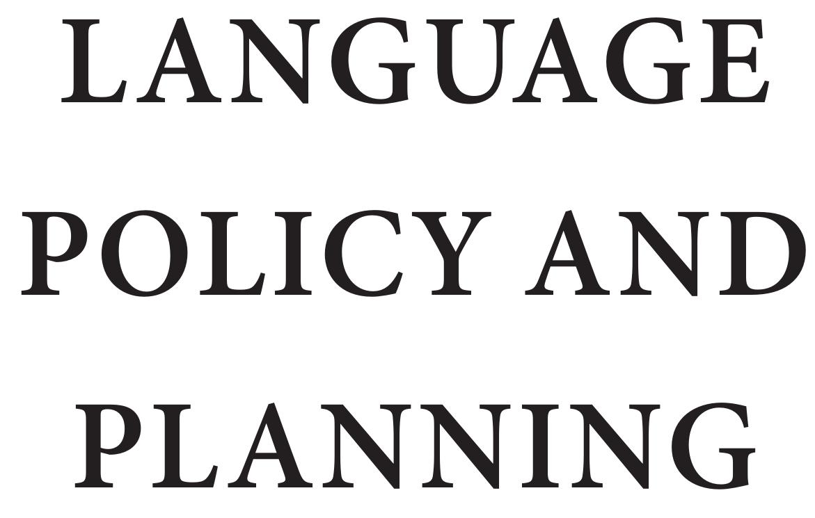 (PDF) The Oxford Handbook of Language Policy and Planning (co-edited ...