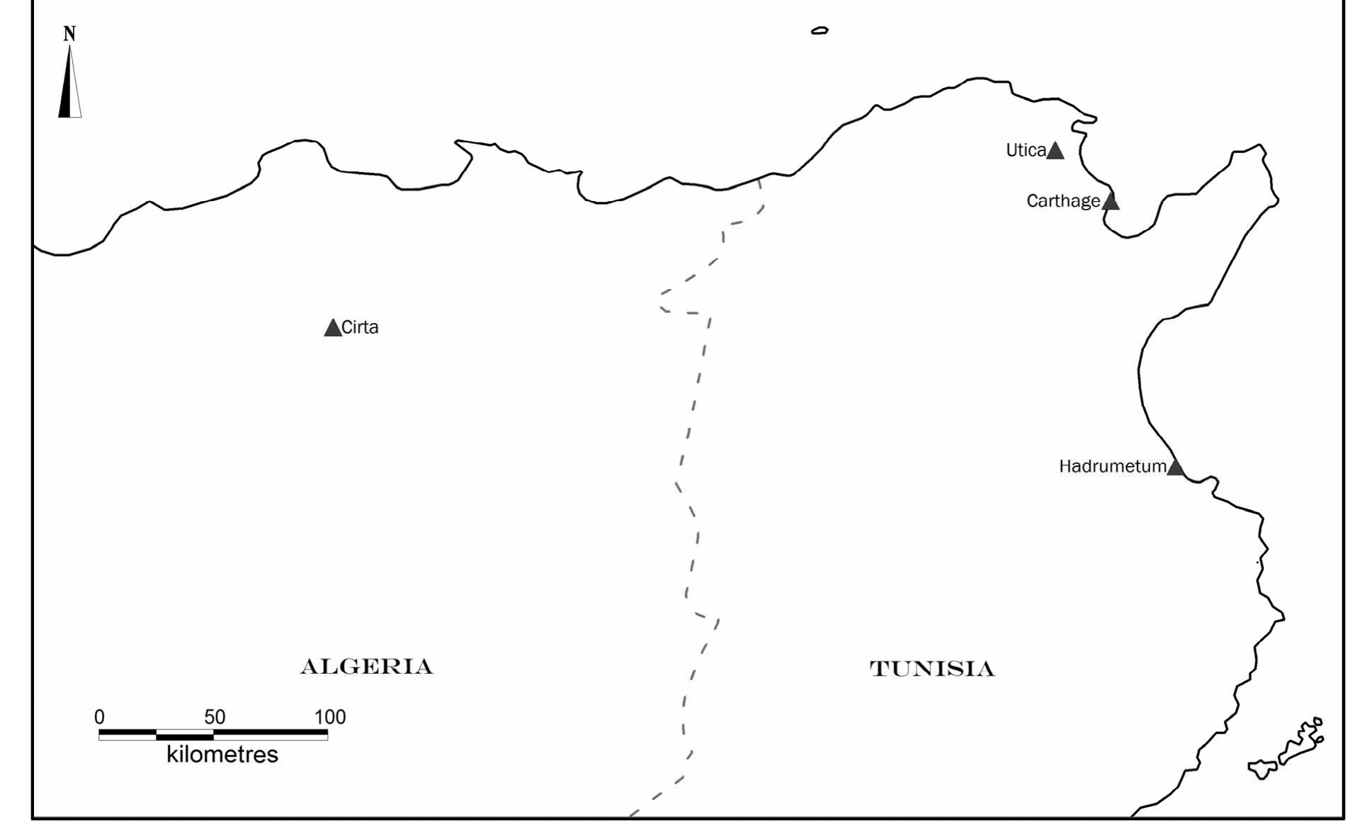 Figure 35. Locations of pre-146 BC tophets 