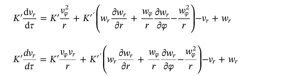 Later, experiments were conducted on measuring the bubble rise velocity in different solutions in a bubble column over a distance of 4m. The experimental results did not support the bubble surface retardation and it was concluded that the 4 m distance was not long enough for the bubble surface contaminants to completely retard the surface of the rising bubble (Sam et al., 1996). Also, it was reported that bubble surface contaminants could be moved to the back of the bubble surface by the water flow and leave the front part of the bubble surface mobile. To include bubble surface mobility and inertial effect, Nguyen et al. (2006) numerically solved the equations for particle motion around an air bubble, as described below, to evaluate the particle—bubble collision interactions and the generalized Sutherland theory. Under the condi- tions of the steady flow of water, the partial derivative of water velocity is zero. Retaining the advection terms of the total water acceleration, the motion in the rotational spherical coordinate system can be written as follows:  where w, and wg are the radials and tangential components of the liquid velocity, and v, and v, are the radial and tangential components of the particle velocity. The dimensionless numbers K’ = (1 + p,/2p,)St and K'= (3p,-/2p,)St describe the role of inertial forces. St is the particle Stokes number which was defined in Eq. (4). 