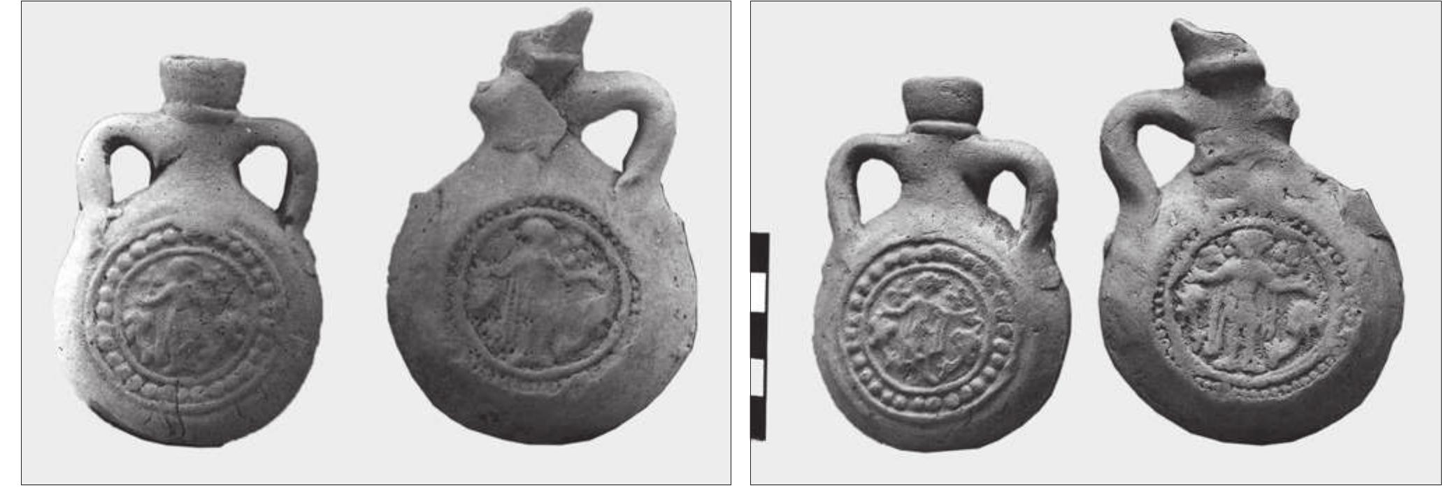 Fig. 1 Rhodes, ampullae of St Menas (MX 1305, MX 472).  the regional topography of pilgrimage towards the end of the Early Christian era. 