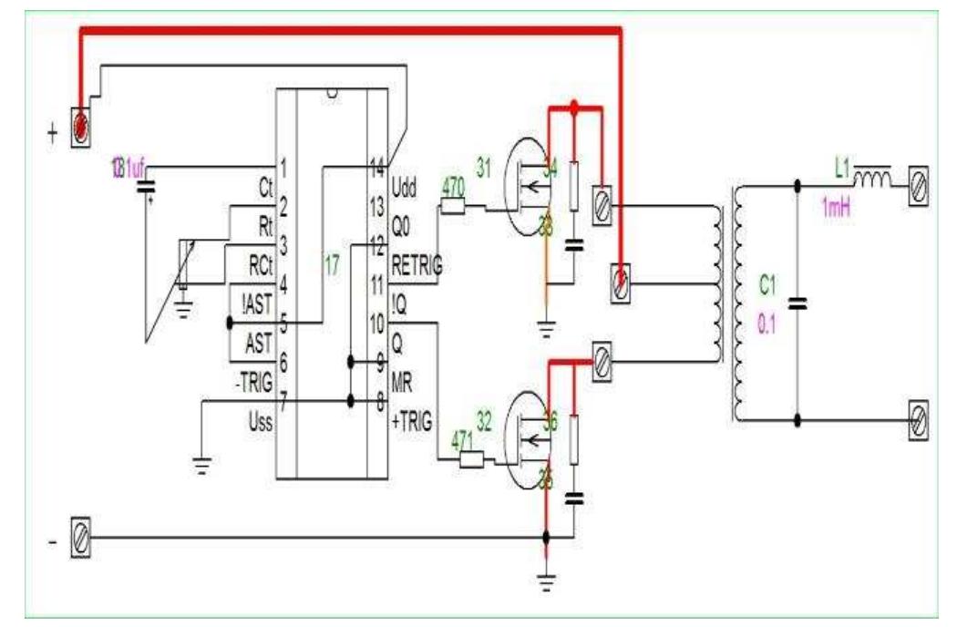 Now figure 2 shows the power circuit diagram of pure sine