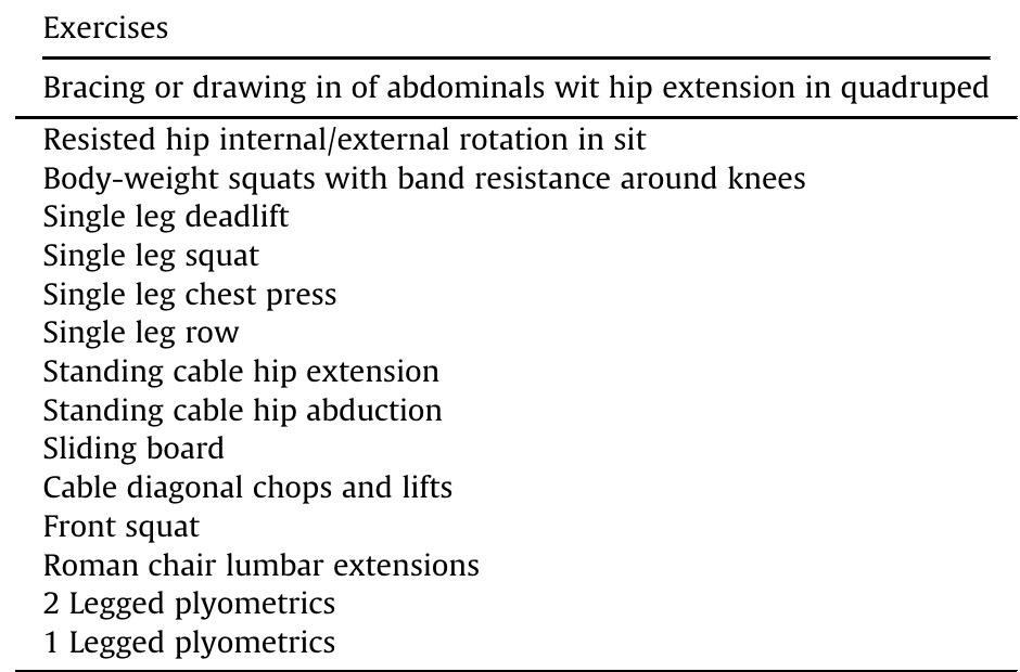 The above exercises are recommended based on our clinical experience and work by Distefano, Blackburn, Marshall, & Padua (2009).  Suggested program to restore regional strength and stability in patients with AP. 