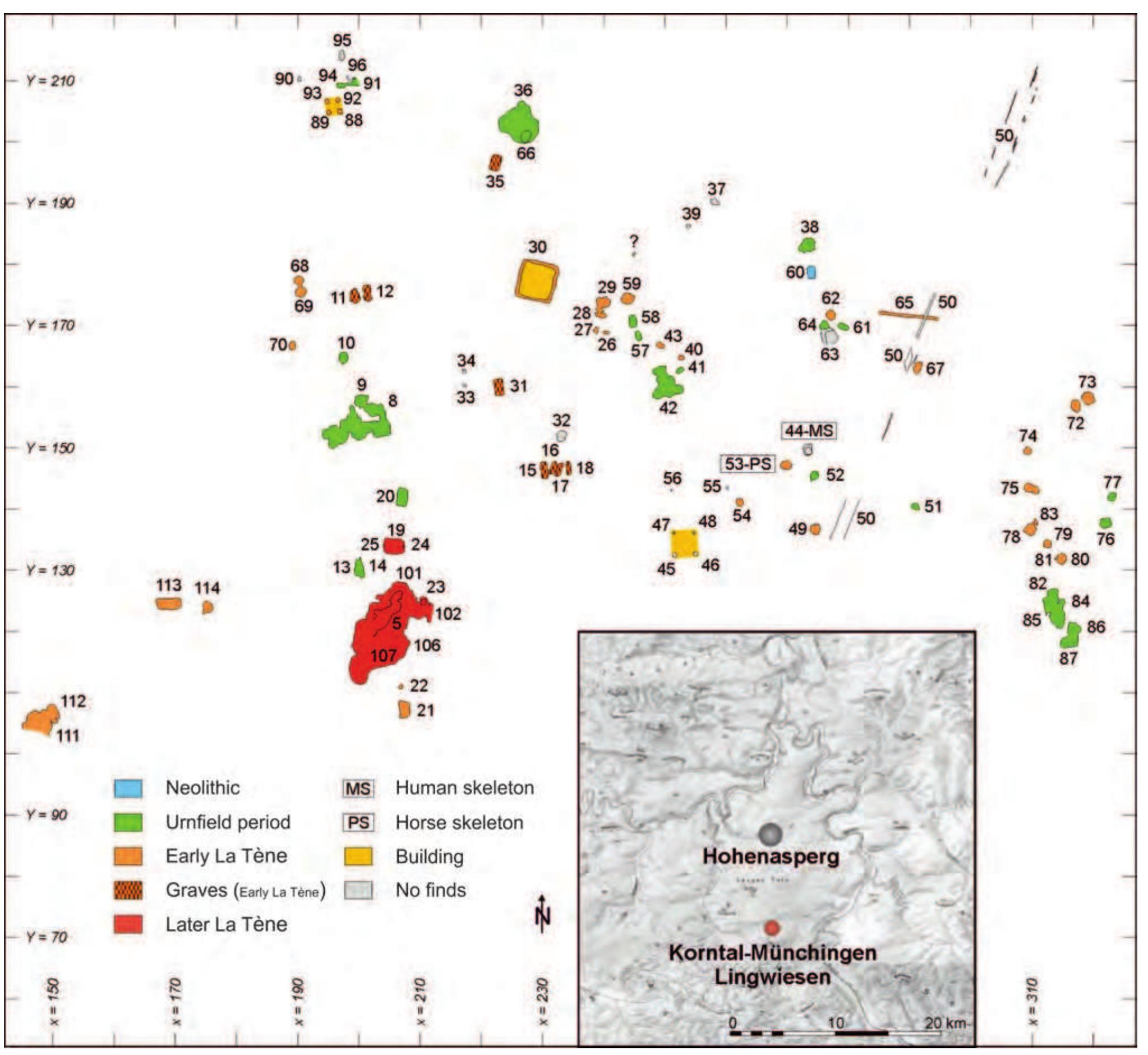 Figure 6.18. Korntal-Miinchingen Lingwiesen, excavation 1995-1998 (Landesamt fiir Denkmalpflege im RP Stuttgart/Balzer 2010b, 221 Abb. 14). 