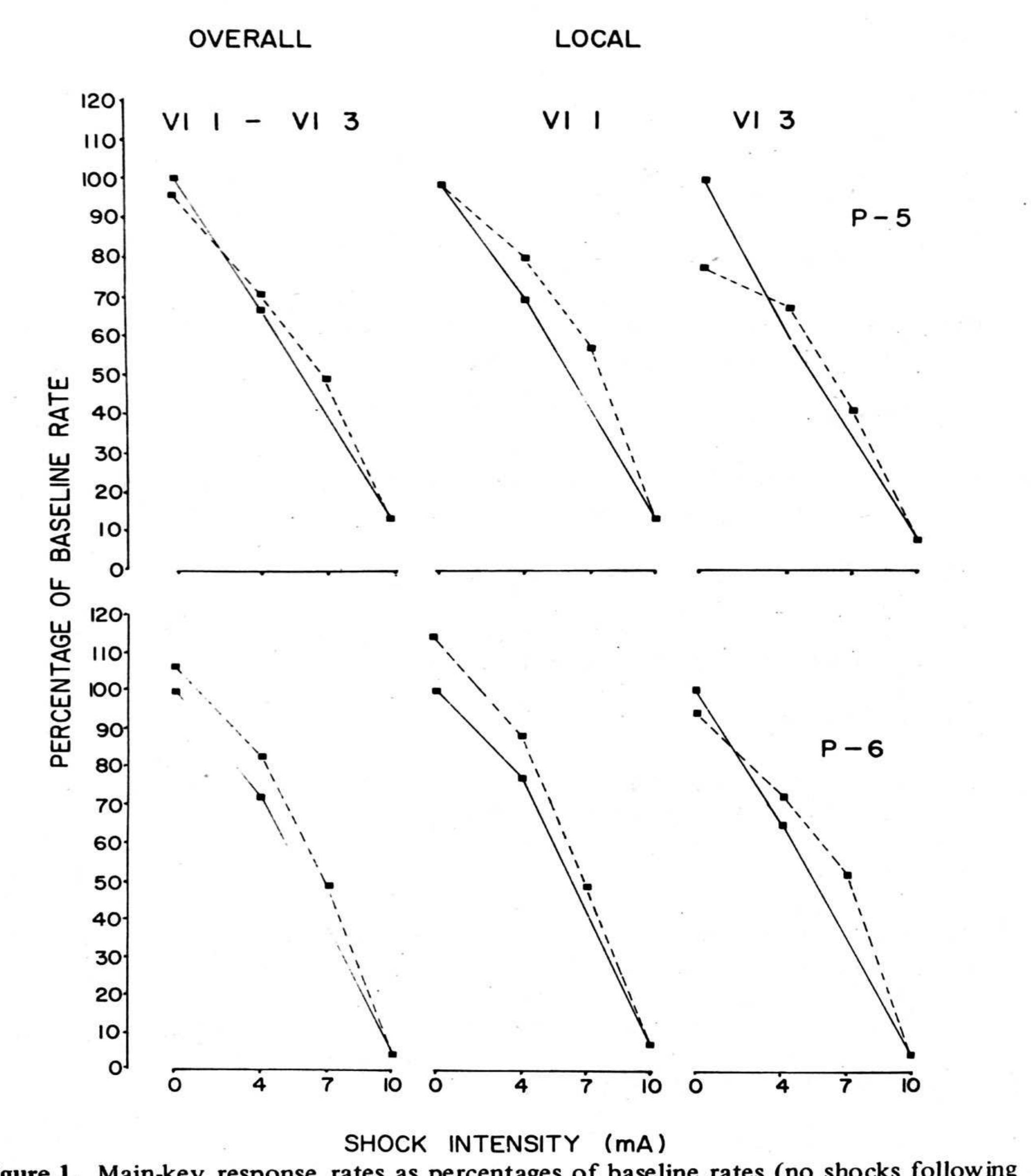 Red Shock Effect Shows the effects of shock intensity on rate of responding.