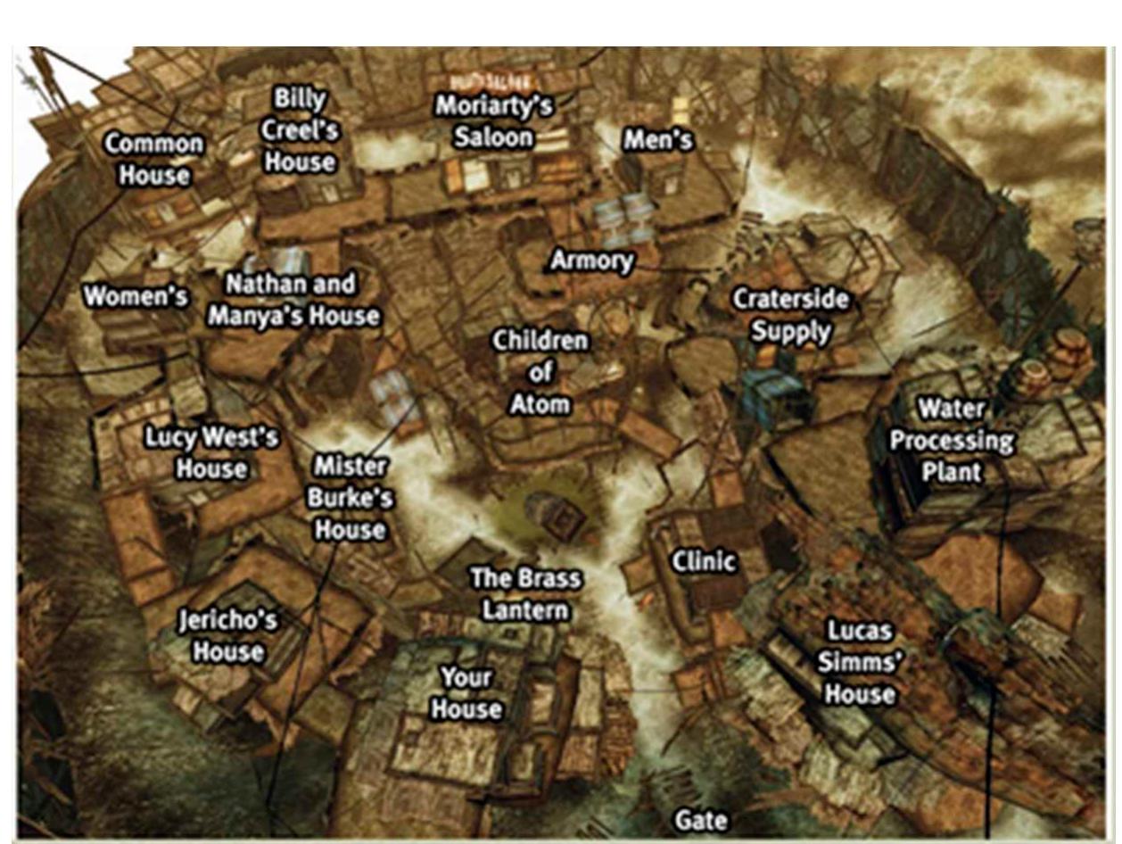 Figure 2. Megaton’s map (Fallout Wikia n.d.). 