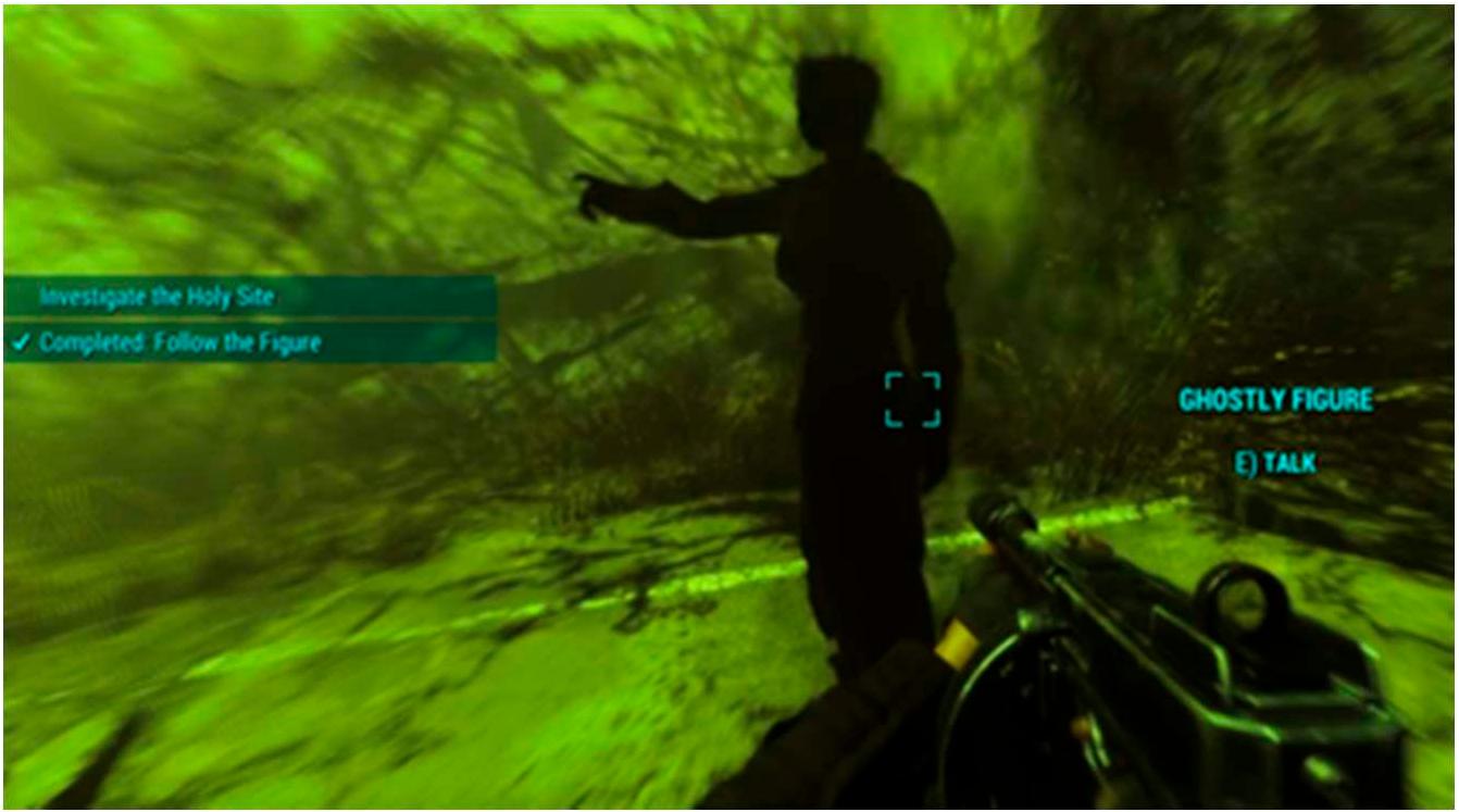 Figure 7. The MoThEr aids the player in their quest to become a member of the Church of the Children of Atom. 