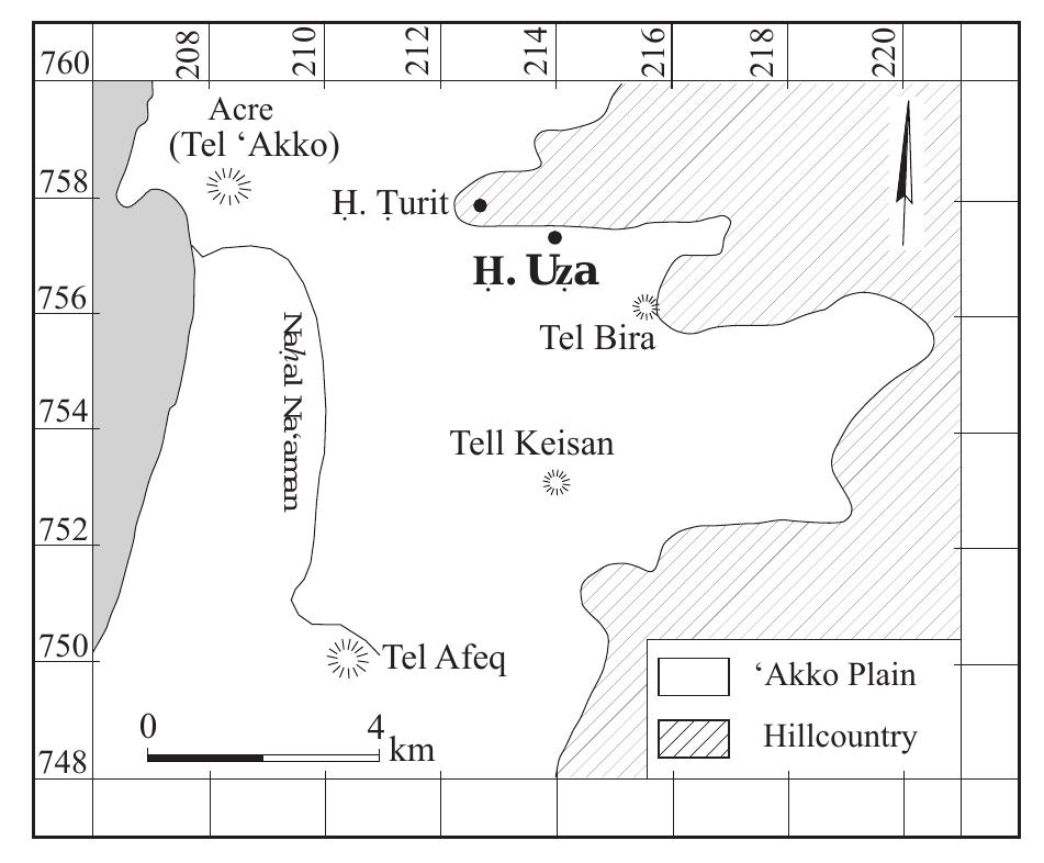 Fig. 3.1. Map of the ‘Akko Plain and the sites mentioned in this chapter. 