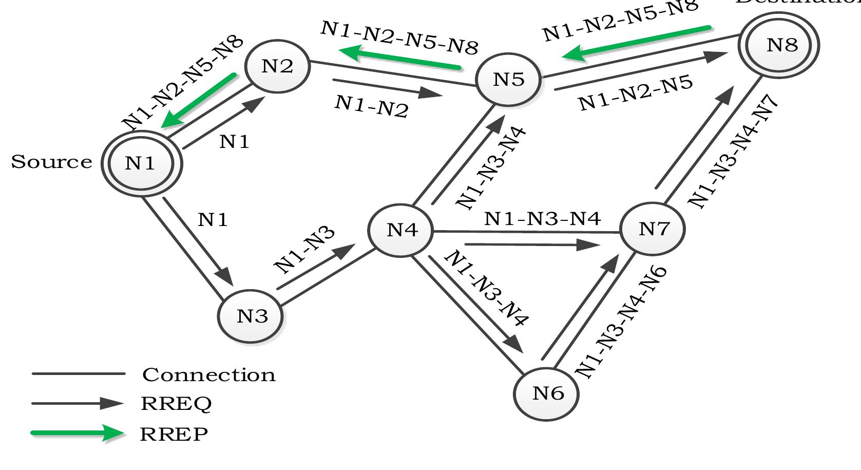 Route discovery mechanism of dsr