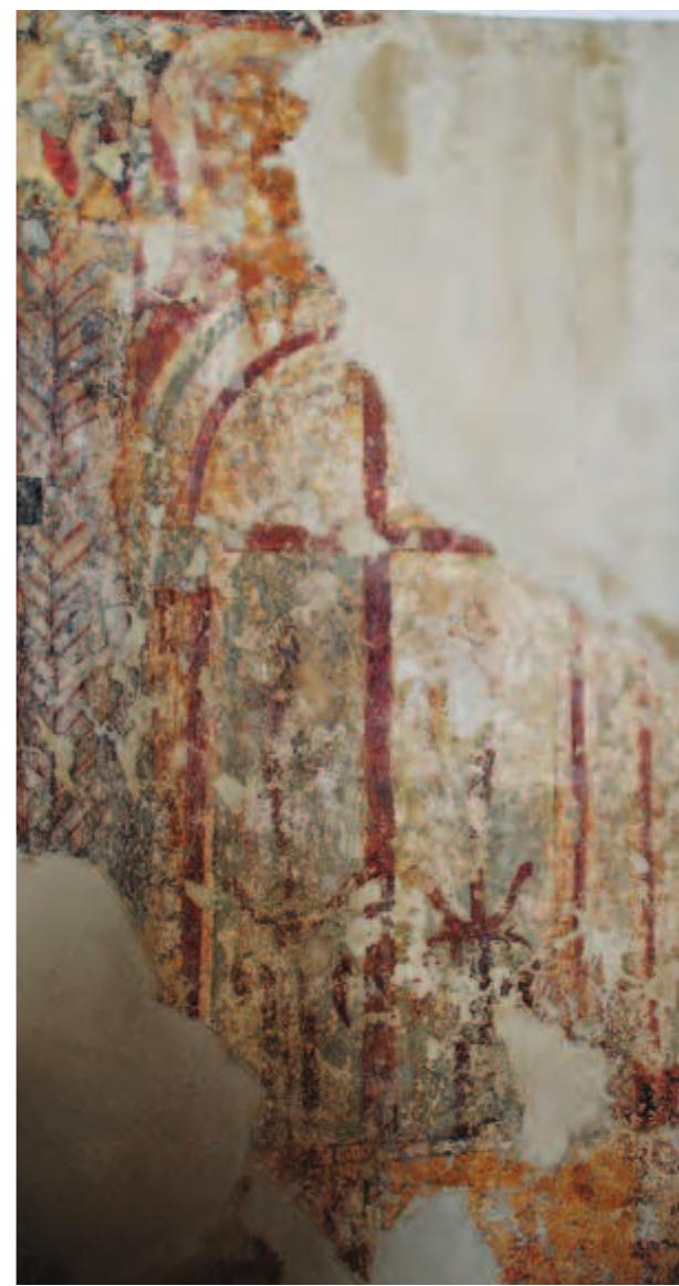 Figure 4. Naxos, Panagia Protothronos. Original- ly on the semi-cylinder of the apse (now in the Ecclesiastical Museum of the Church): iconoclas- tic cross and part of a frontal bishop (ca. 970-980) 