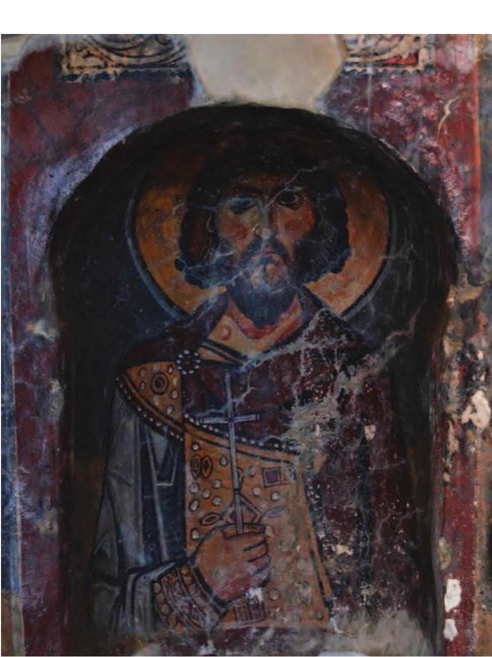 Figure 17. Naxos, Panagia Protothronos. NW chapel, apse saint Akindynos (ca. 1056). 