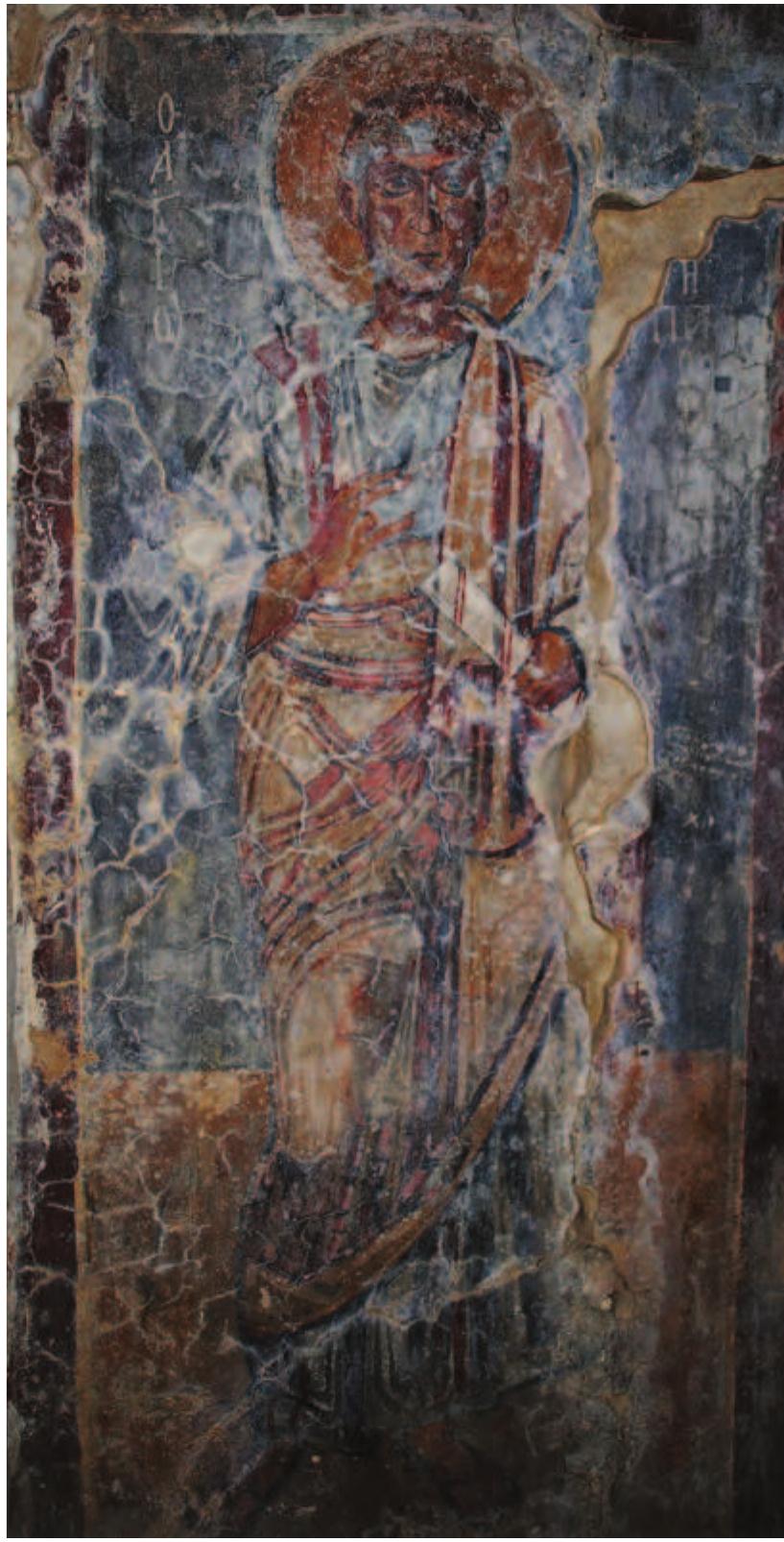 Figure 18. Naxos, Panagia Protothronos. NW chapel, east wall: apostle Philip (ca. 1056). 