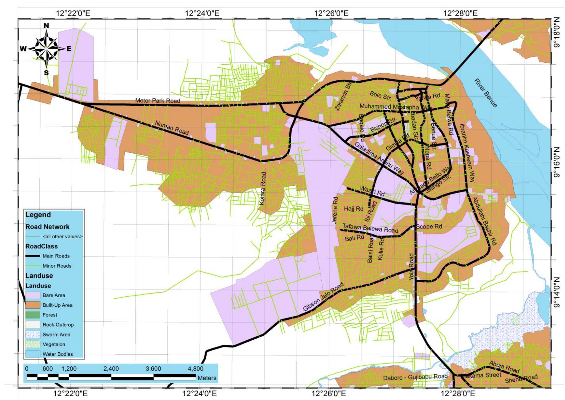 Figure 5: Yola Land Use Map  Source: Generated using ArcGIS 10.1 