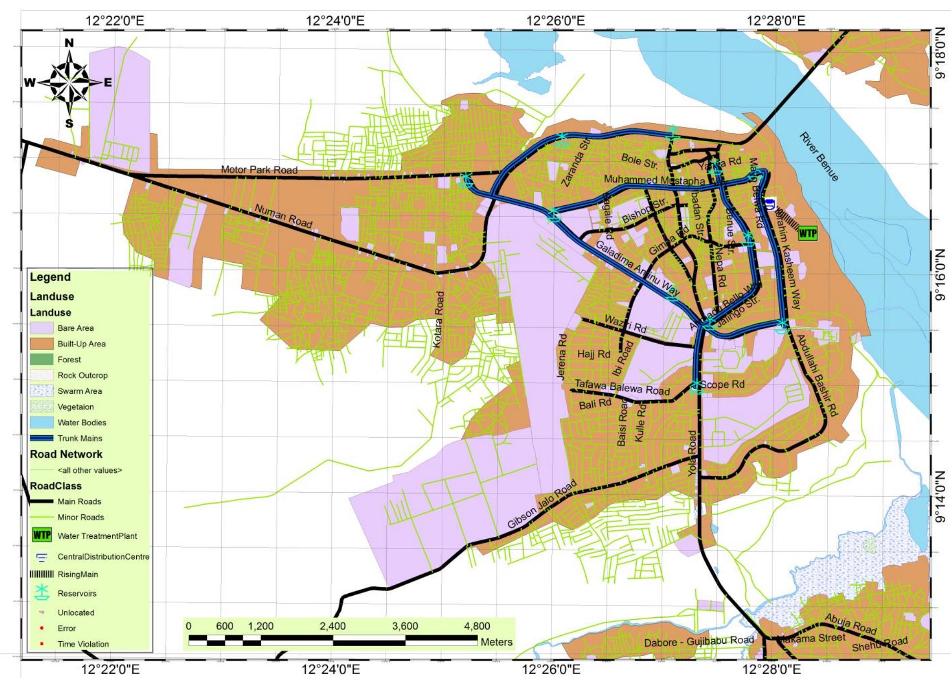 Figure 8: Trunk Mains and Land Uses 