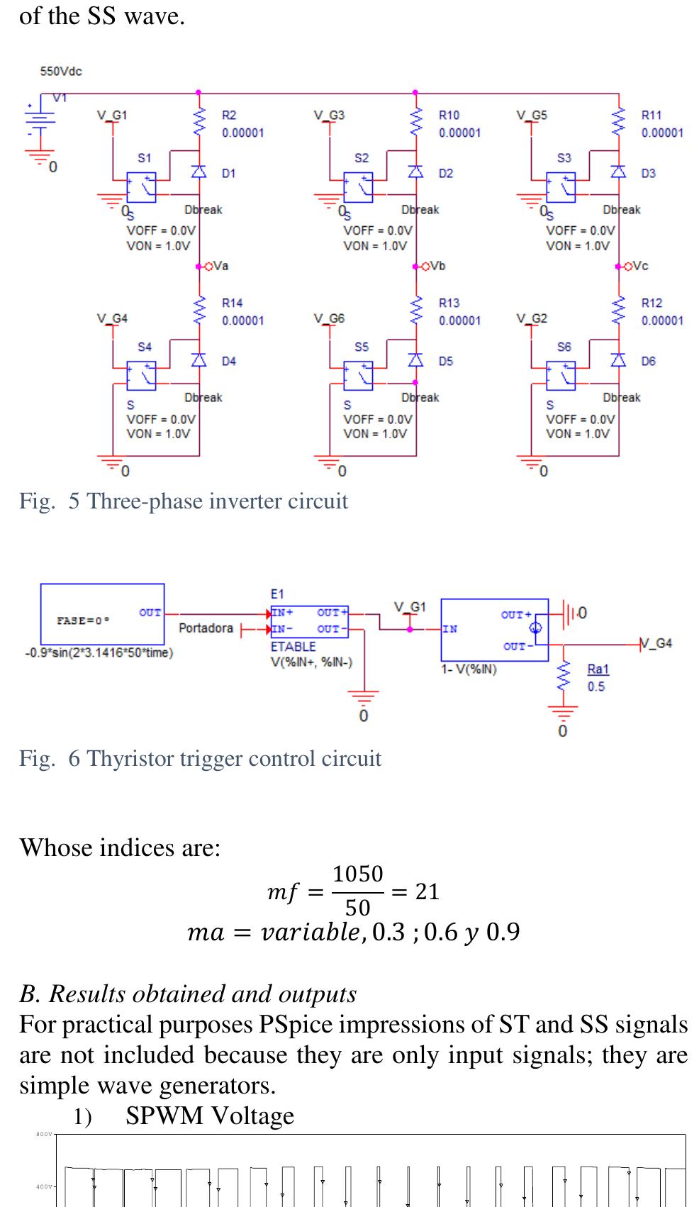 Figure 5 - Design and simulation of a three-phase SPWM