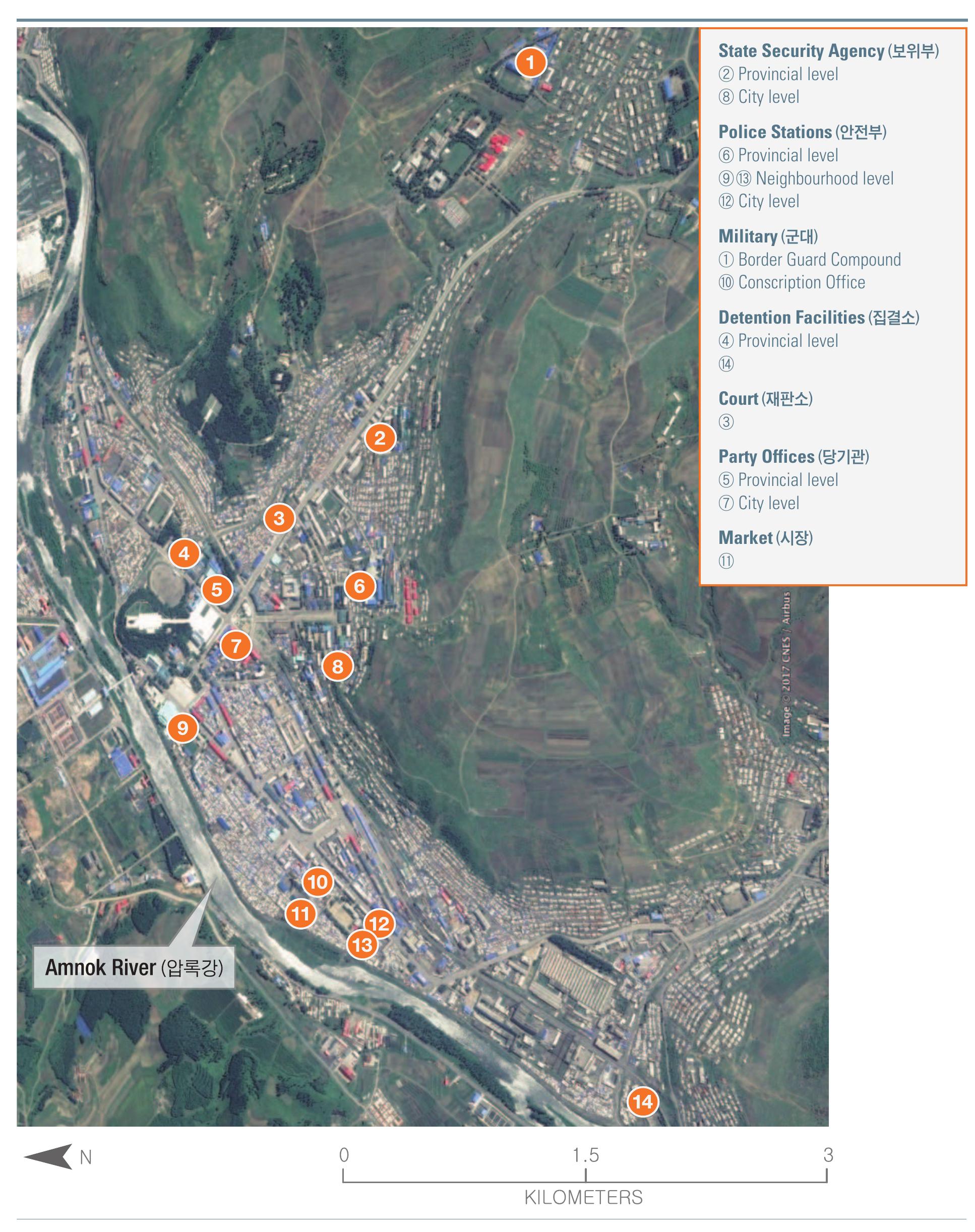 Map 6: Hyesan City: Suspected Sites with Documentary Evidence
